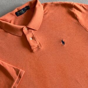 Ralph Lauren Orange Short-Sleeve Polo with Navy Pony